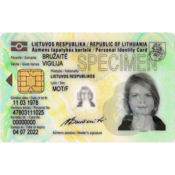 ID КАРТА ЛИТВЫ С ЧИПОМ |ID CARD OF LITHUANIA WITH A CHIP